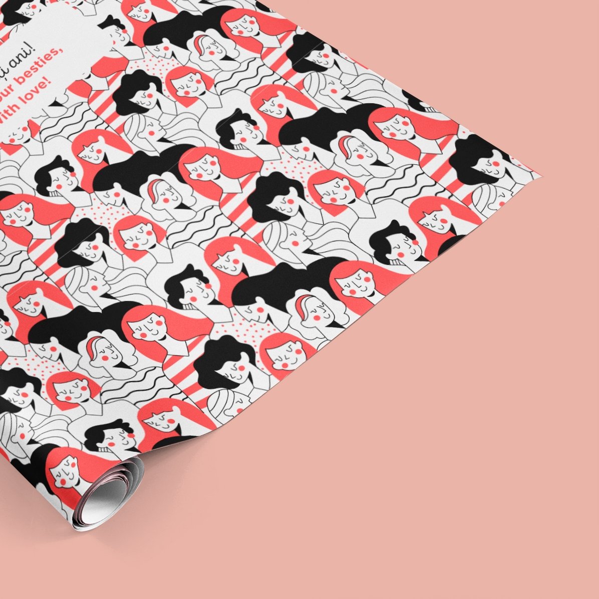 Gepersonaliseerd cadeaupapier met tekst - Dames