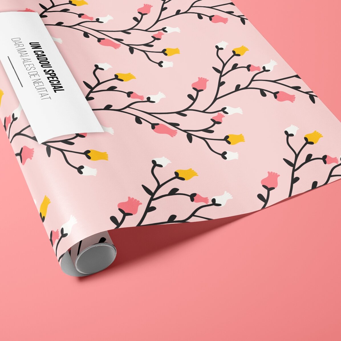 Gepersonaliseerd cadeaupapier met tekst in een kader - Herfstmotief