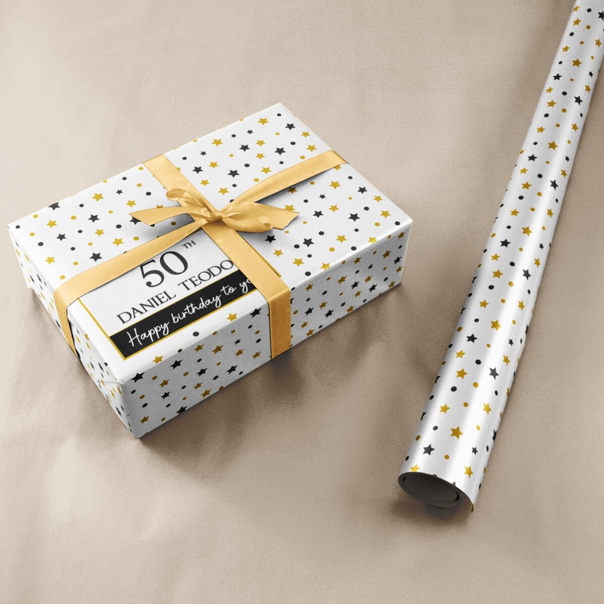 Gepersonaliseerd cadeaupapier met tekst - It