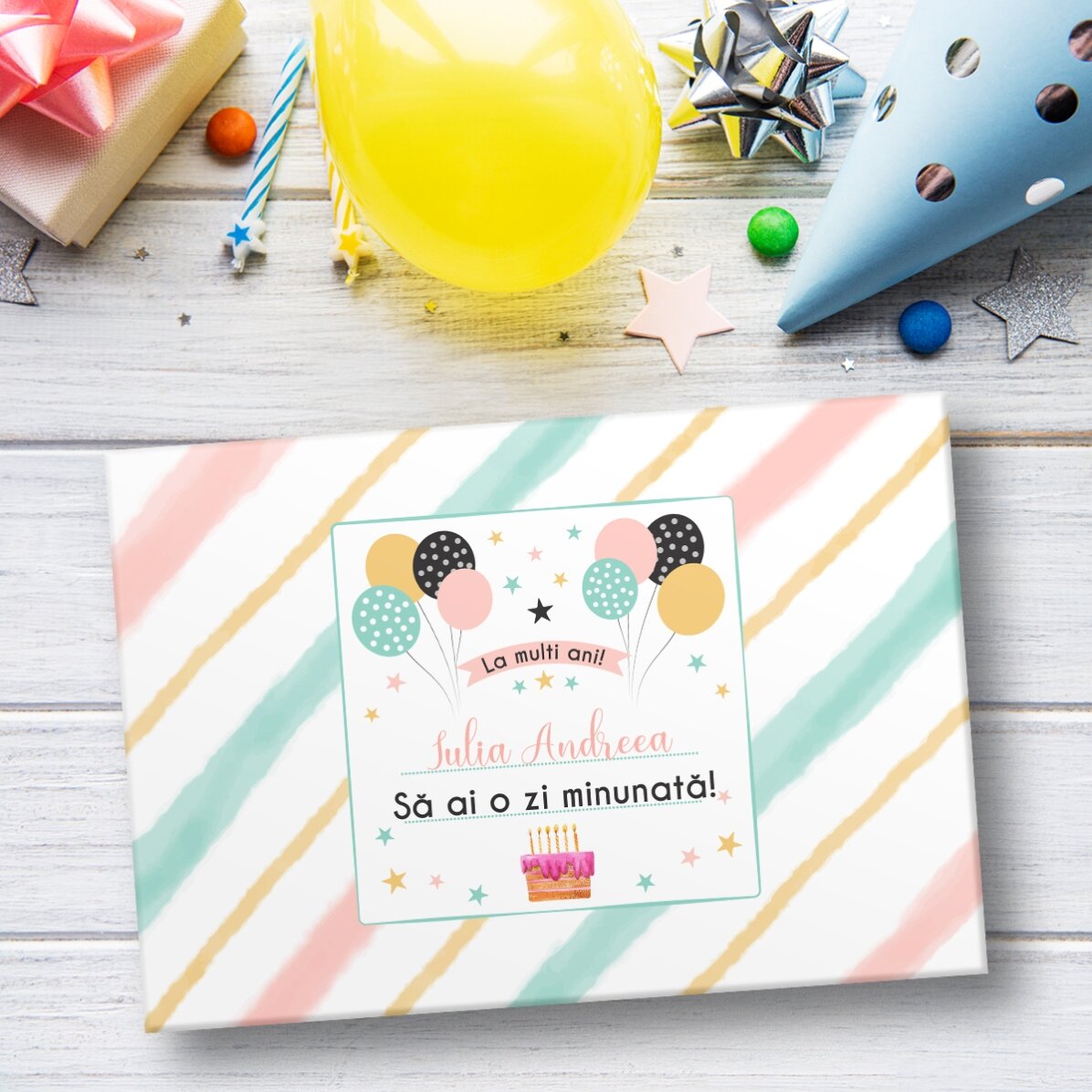 Gepersonaliseerd cadeaupapier met tekst - Kids