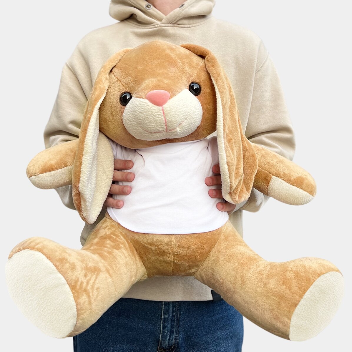 Plus: gepersonaliseerd konijntje met een foto en tekst - Babyjongen