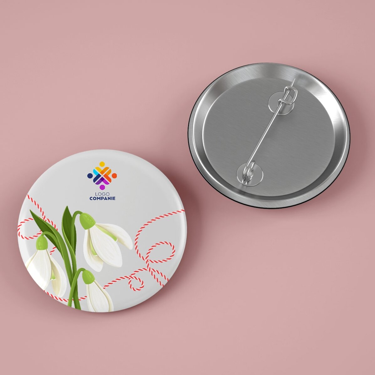 Gepersonaliseerde button met logo - Lente