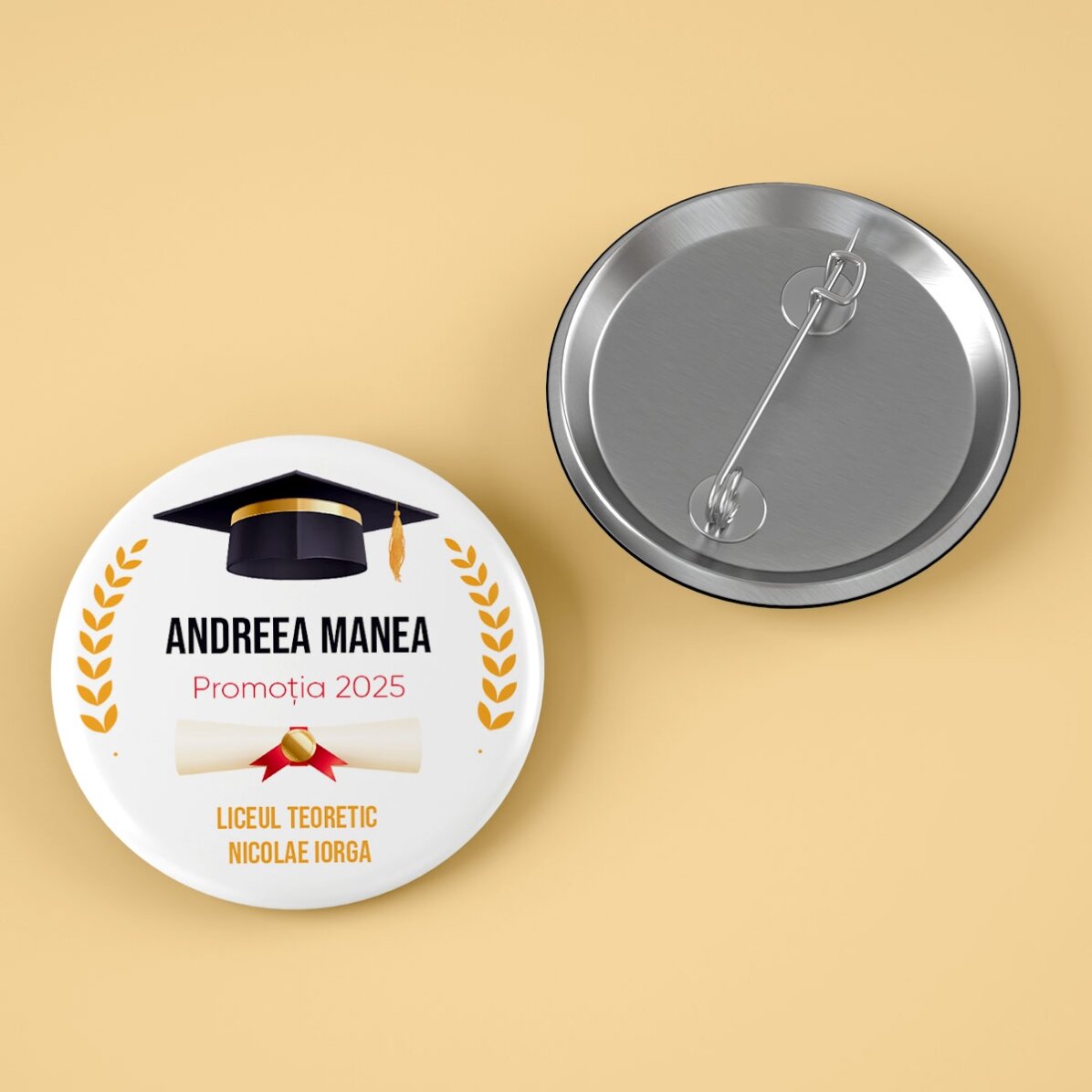 Insigne personnalisé avec message - Diplômé