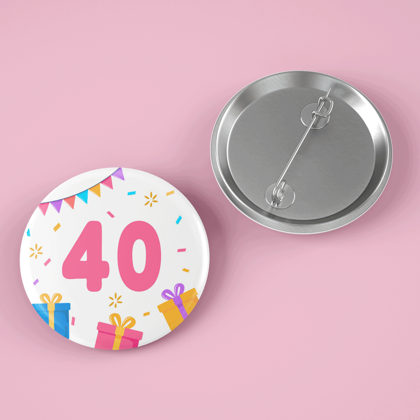 Gepersonaliseerde button met boodschap - Verjaardag