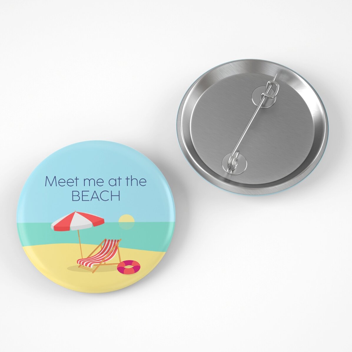 Gepersonaliseerde button met tekst - Beach time