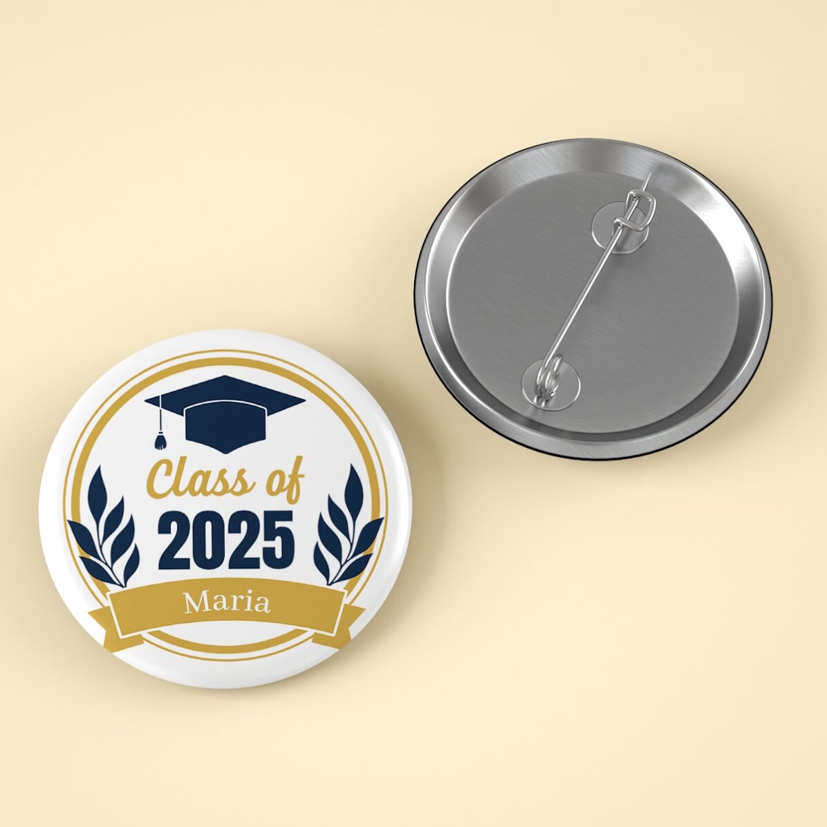 Gepersonaliseerde button met naam - Afstuderen