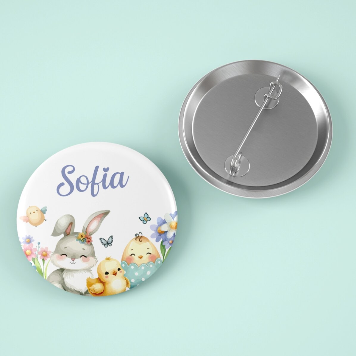 Gepersonaliseerde button met naam – paasontwerp