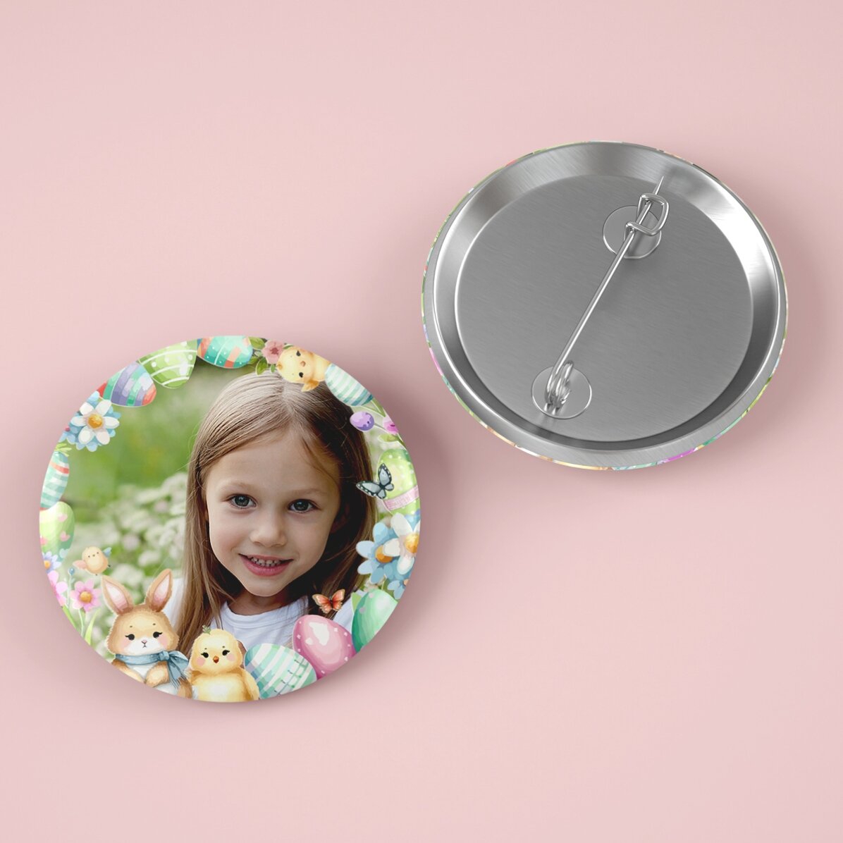 Gepersonaliseerde button met foto - Pasen