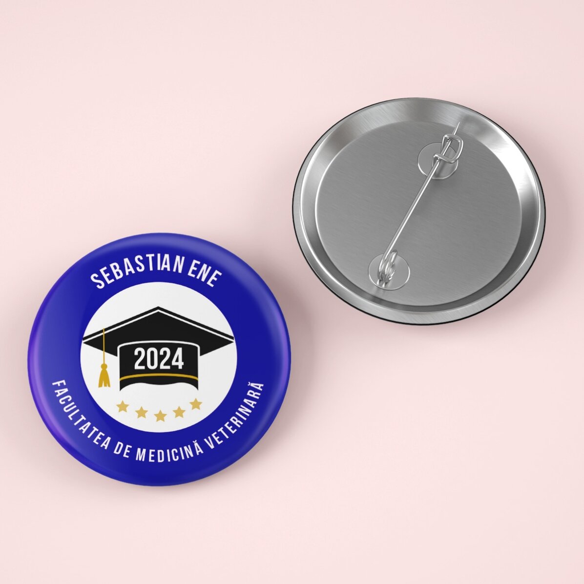 Gepersonaliseerde button met tekst - Afgestudeerde