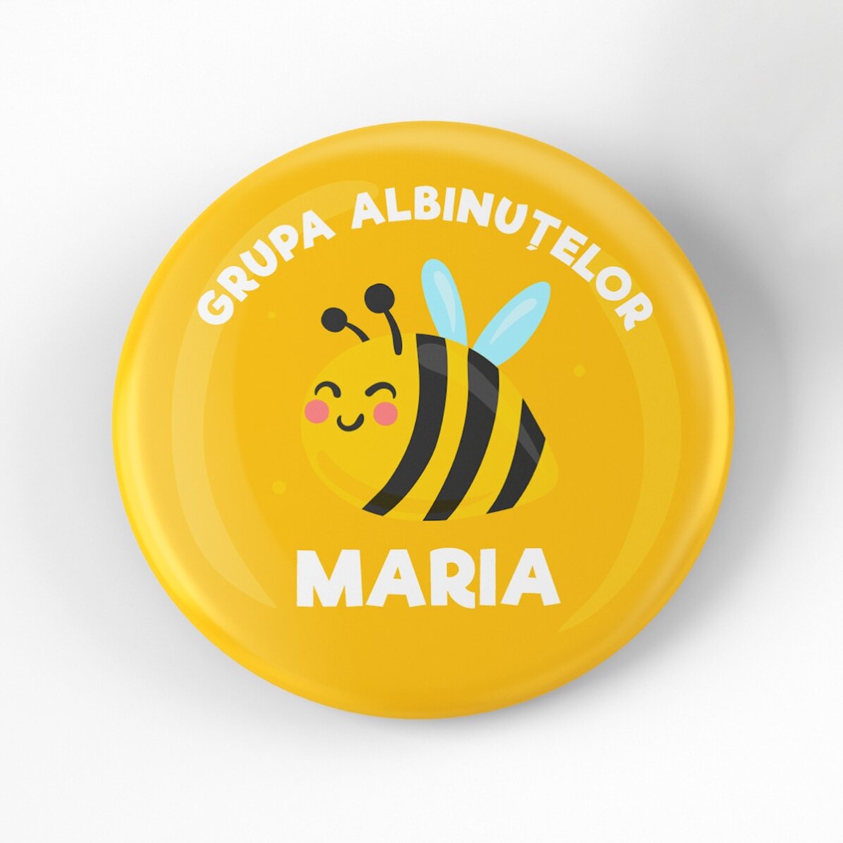 Gepersonaliseerde button met tekst - De Bijen-groep