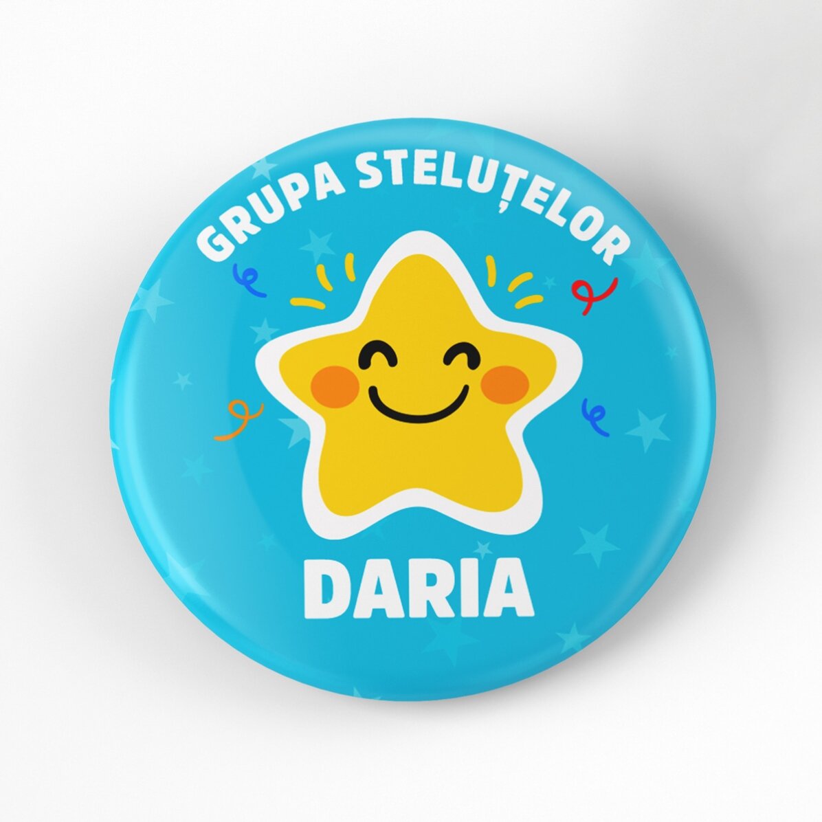Gepersonaliseerde button met tekst - De groep van de sterretjes