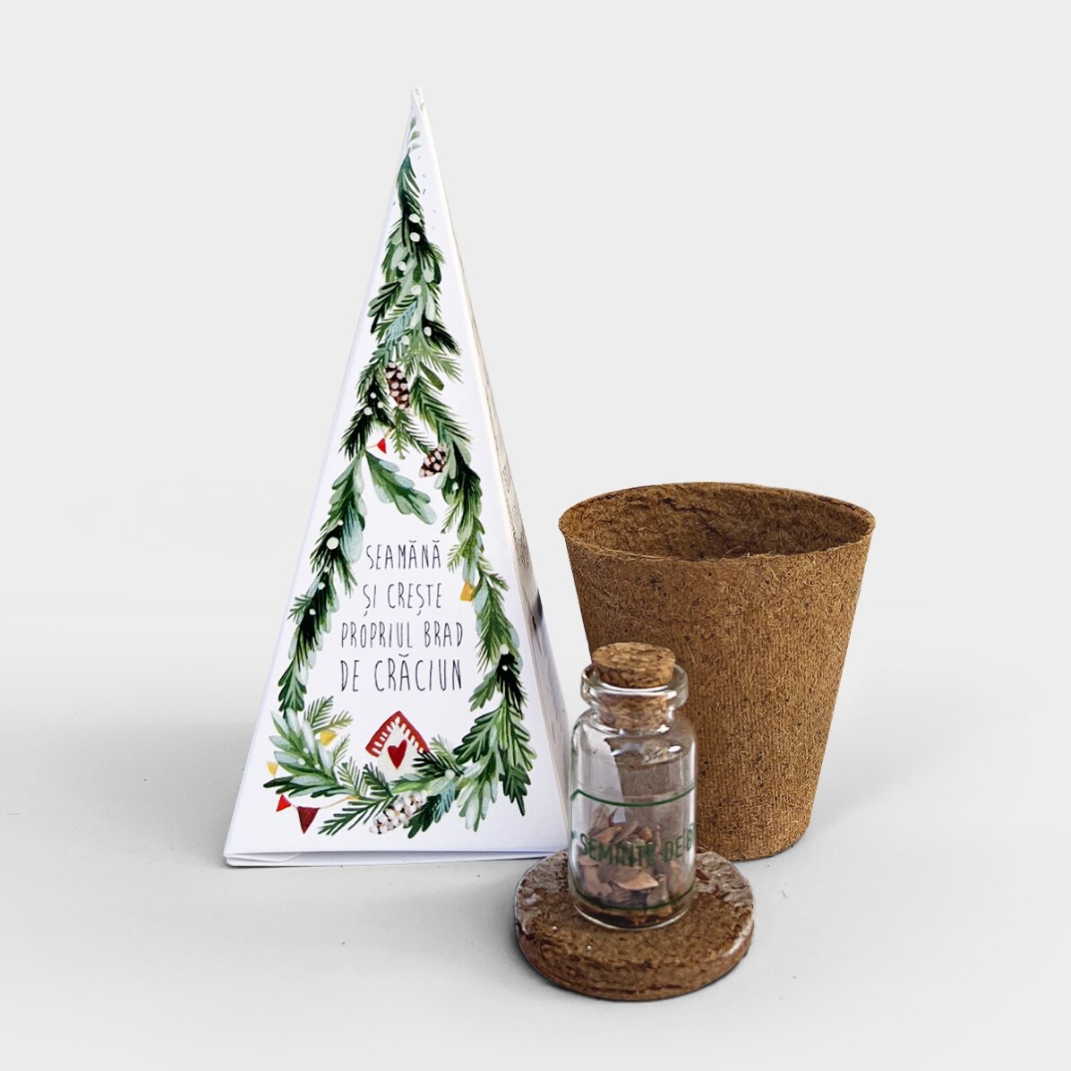 Plantpakket voor kerstboom, gepersonaliseerd met logo en boodschap