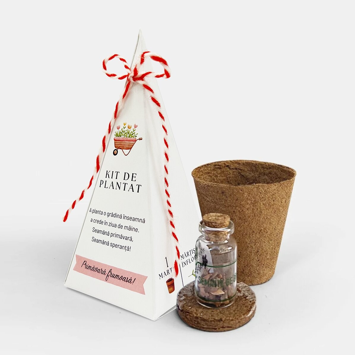Gepersonaliseerde bloemenplantset met boodschap