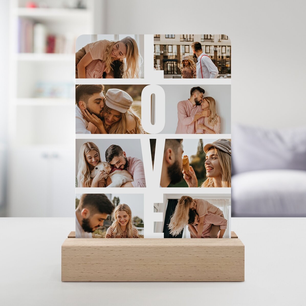 Lampe de veille LED personnalisée avec 8 photos