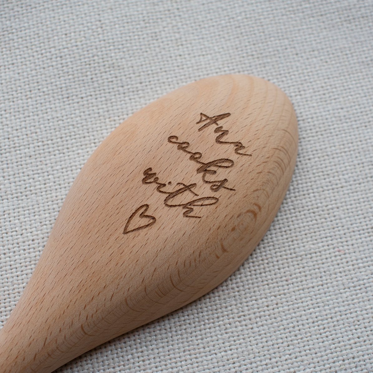 Gepersonaliseerde houten lepel - Cook with love