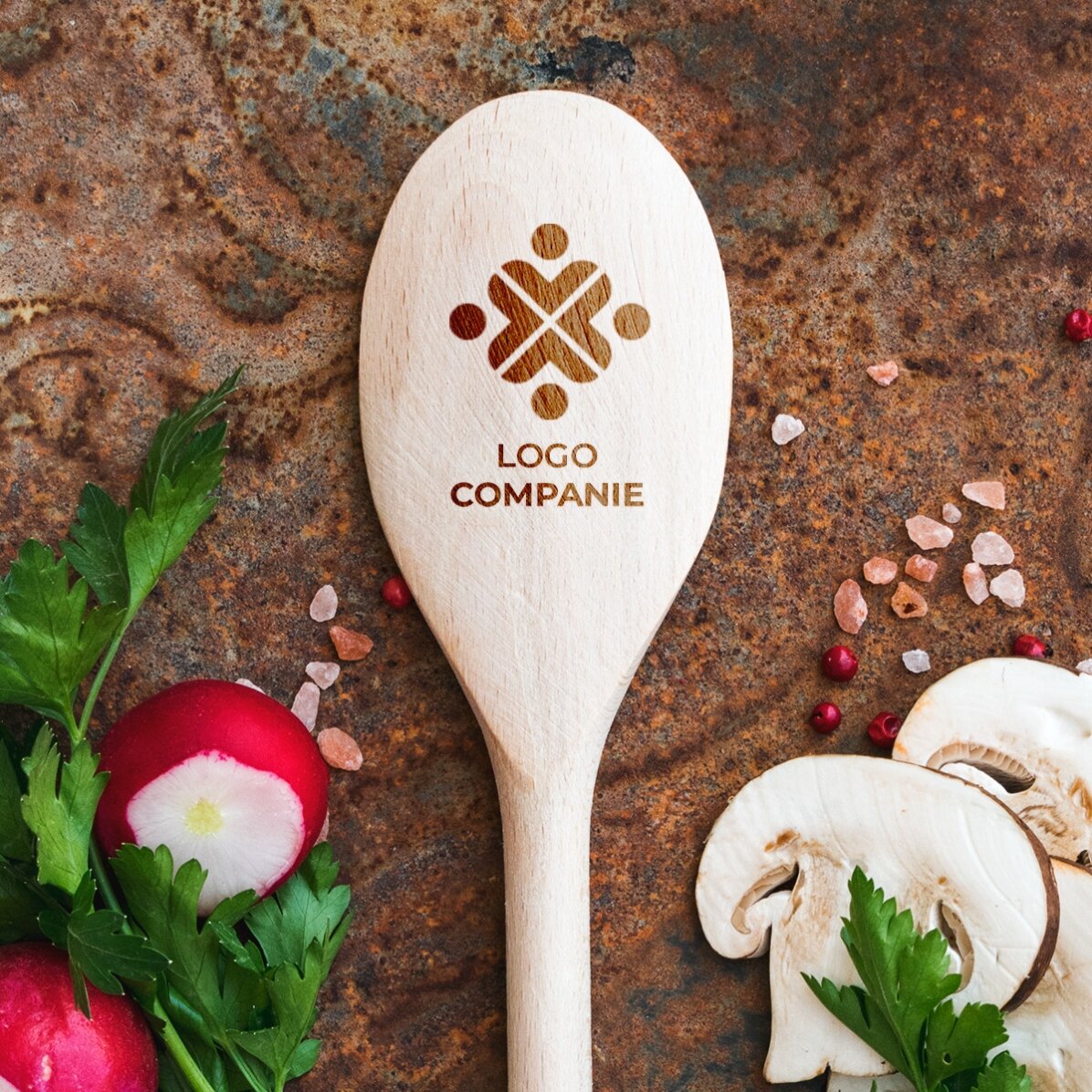 Houten lepel met logo op maat