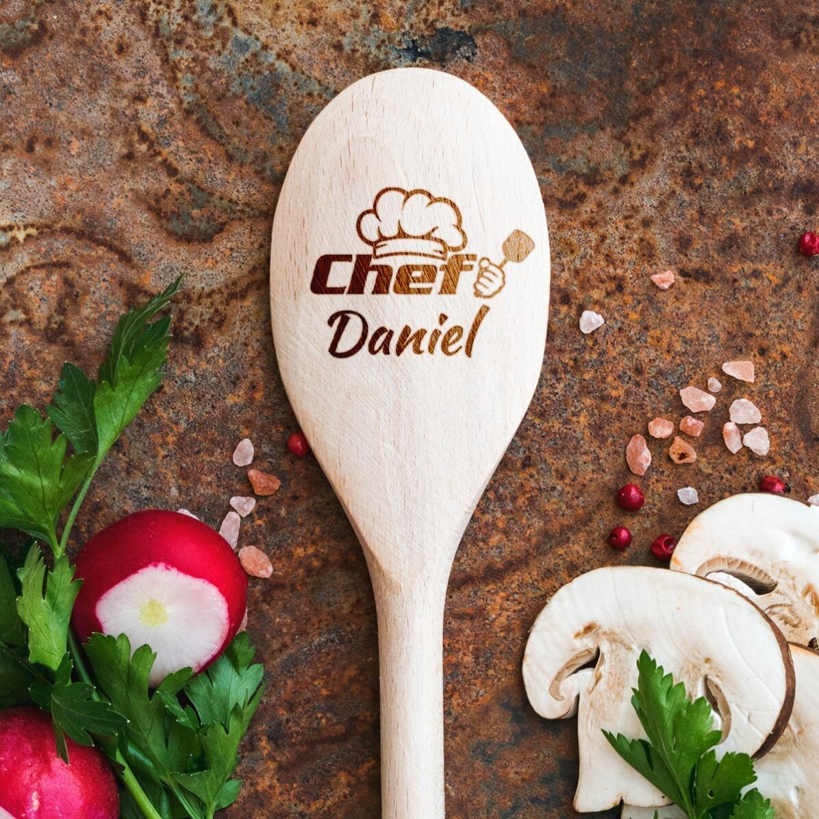 Cuillère en bois personnalisée - Chef Bucatar