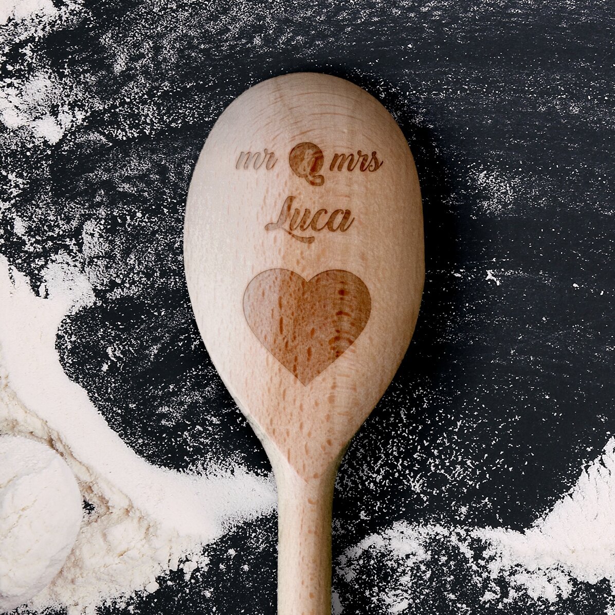 Gepersonaliseerde houten lepel - Mr & Mrs
