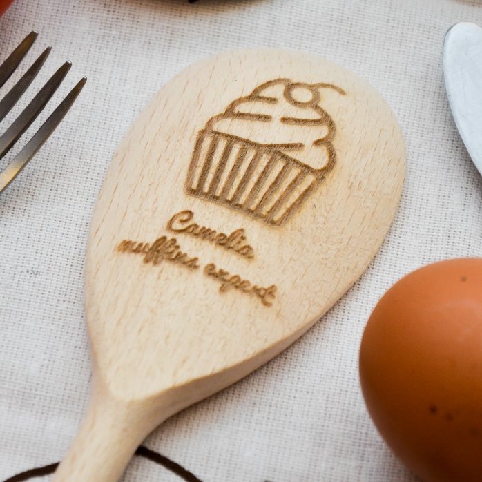 Cuillère en bois personnalisée - Muffins Expert