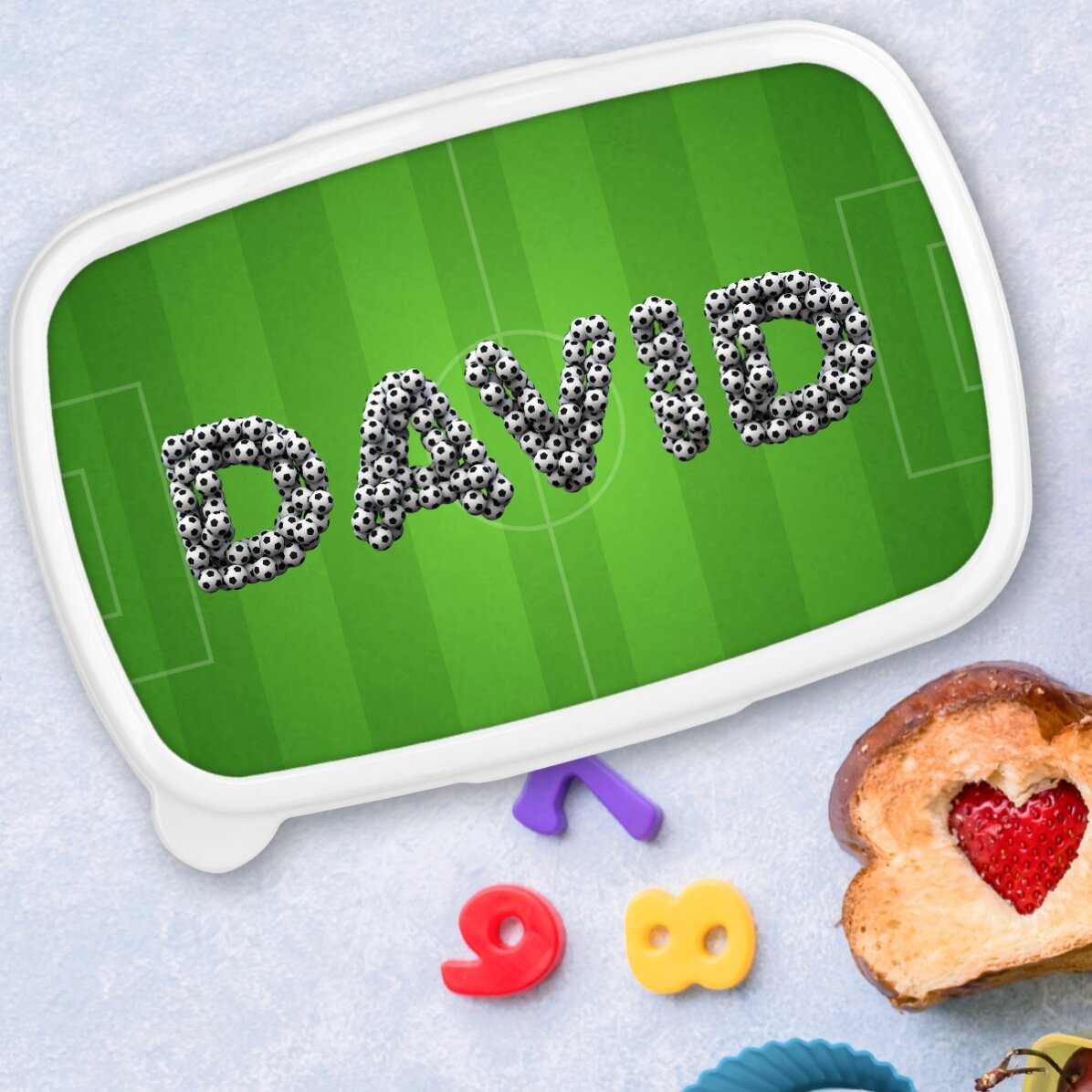 Boîte à repas, boîte personnalisée avec prénom - Football