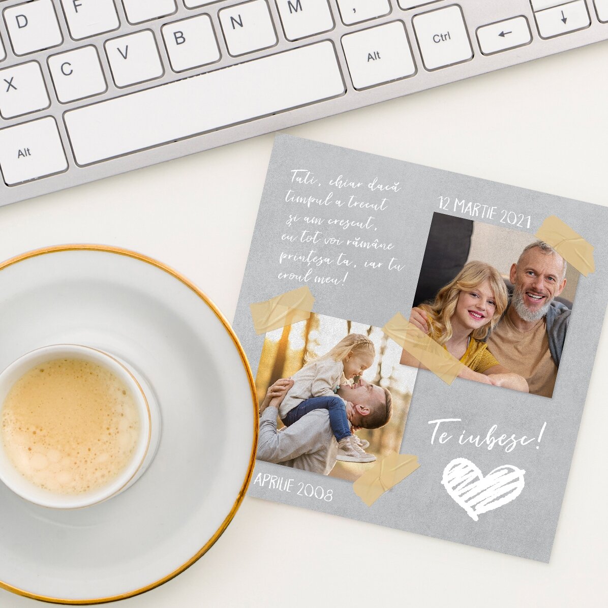 Gepersonaliseerde magneet van 10x10 met 2 foto