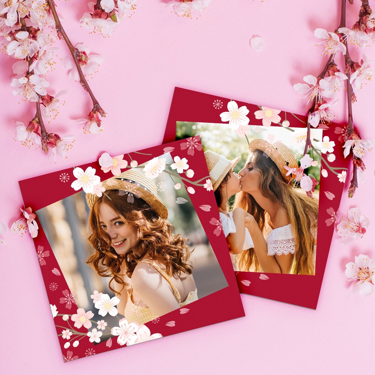Gepersonaliseerde magneet van 10x10 met een foto - Kersenbloesems