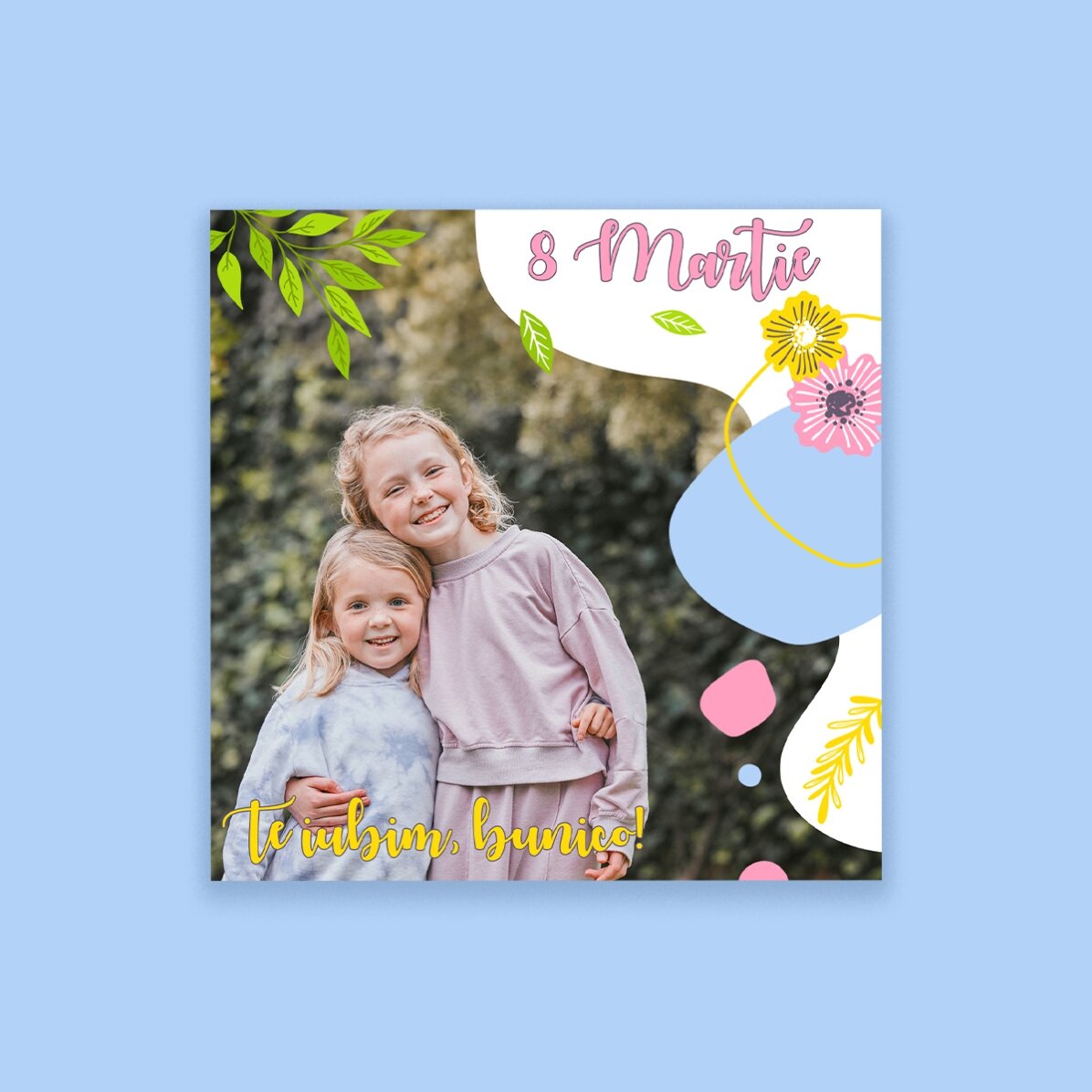 Gepersonaliseerde magneet van 10x10 met foto en tekst - Happiness