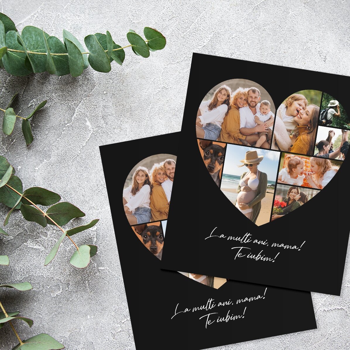 Aimant personnalisé de 10 x 12 cm avec 8 photos en forme de cœur
