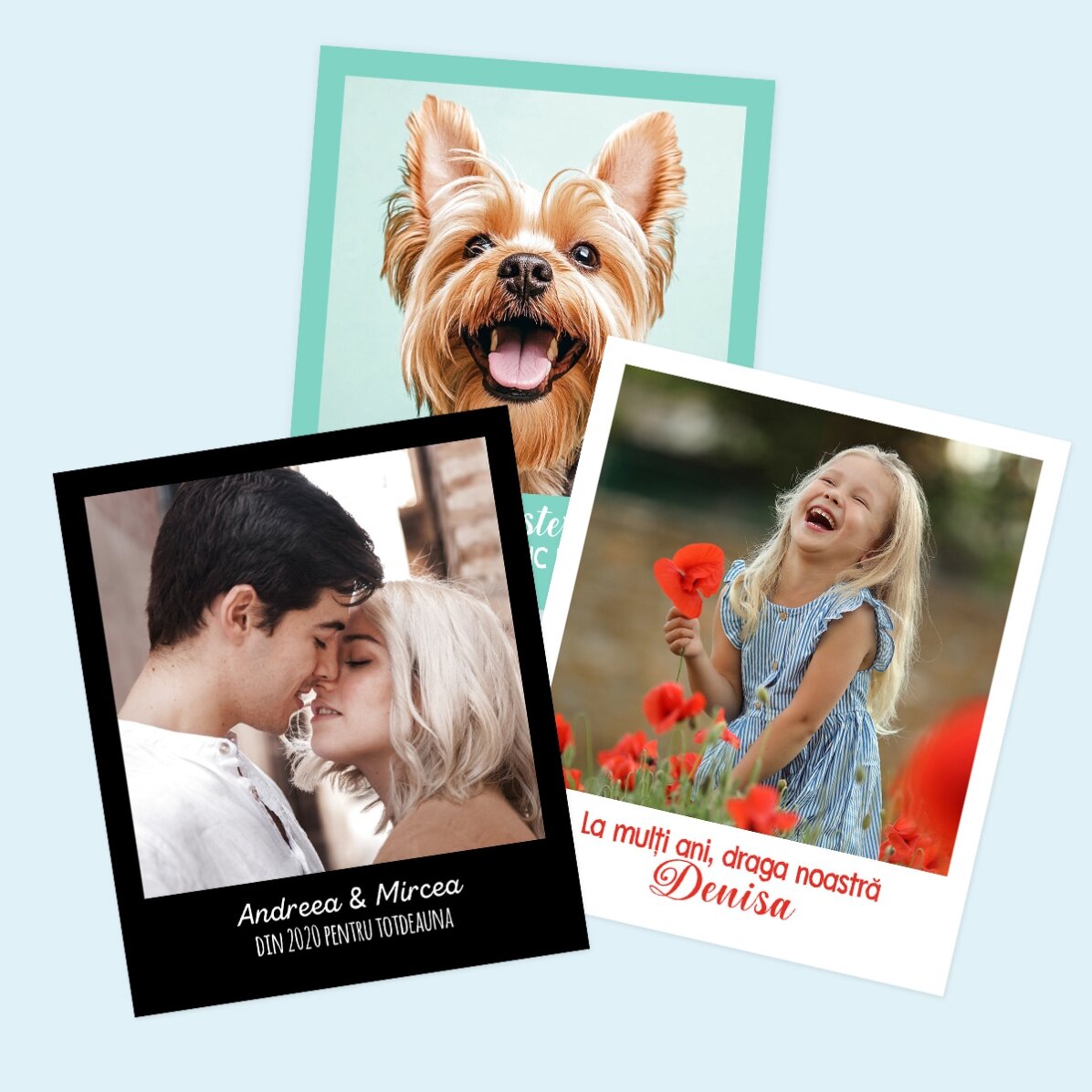 Gepersonaliseerde magneet van 10 x 12 cm met een foto en tekst – polaroid-formaat