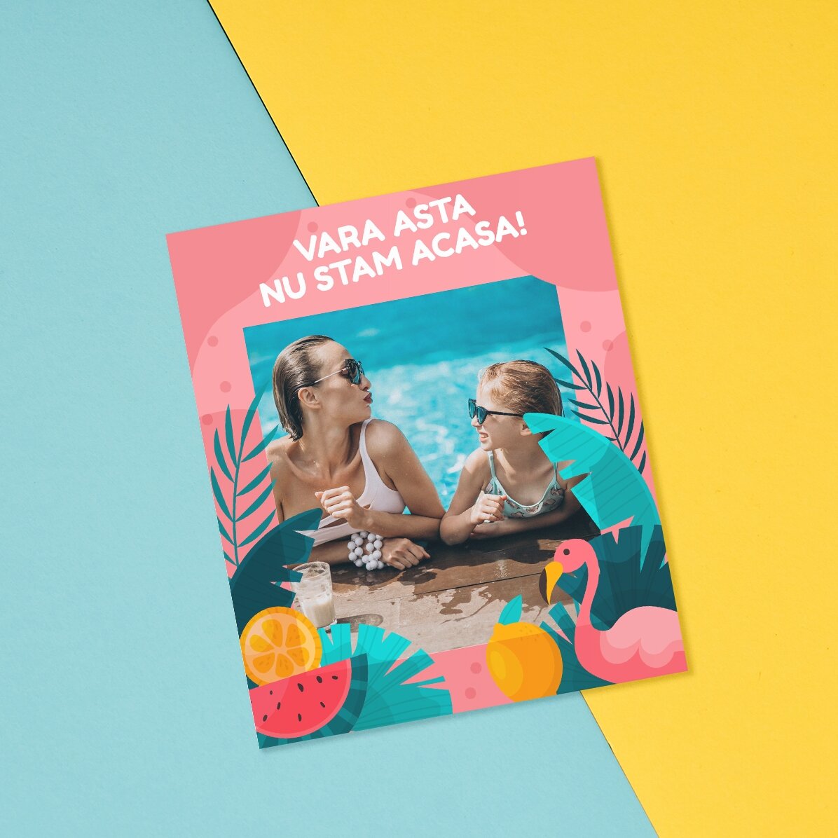 Magnet van 10 x 12 cm, gepersonaliseerd met een foto en tekst - Summer fun