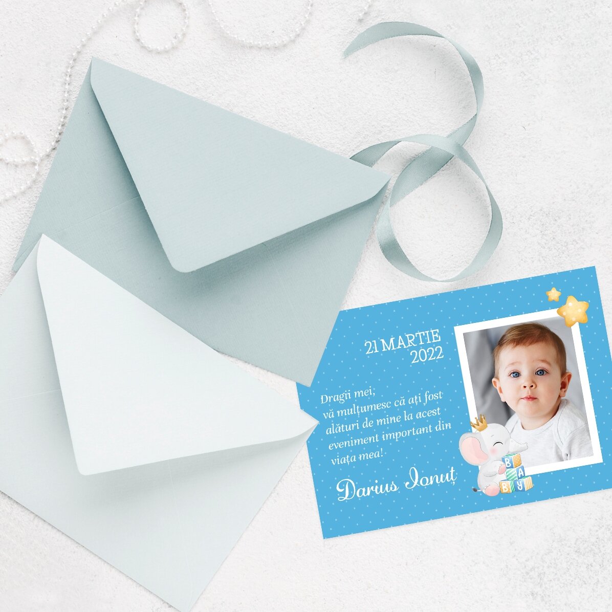 Gepersonaliseerde magneet van 10 x 7 cm met een foto en tekst – Doopcertificaat