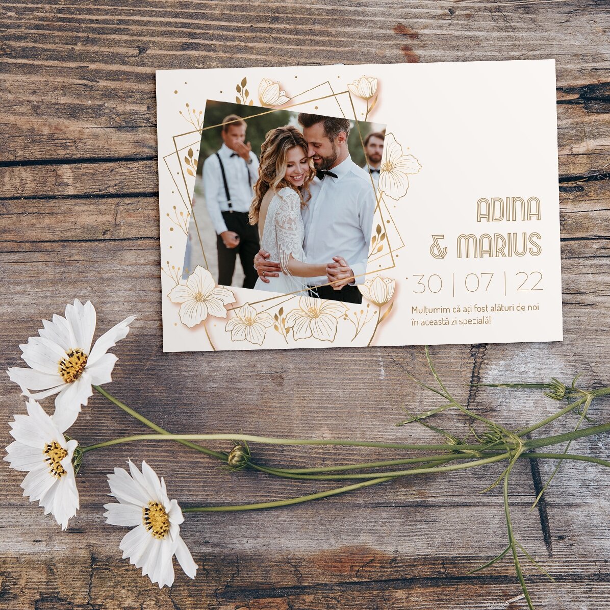 Aimant personnalisé de 10 x 7 cm avec une photo et un texte - Cadeau de mariage