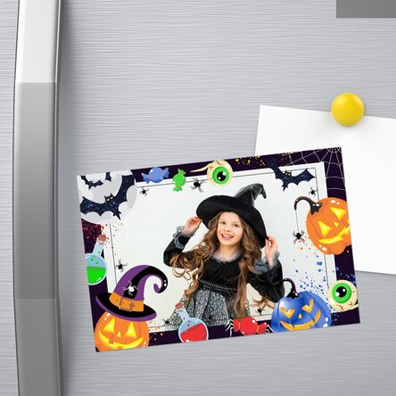 Magneet van 15 x 10 cm, gepersonaliseerd met een foto – Halloween