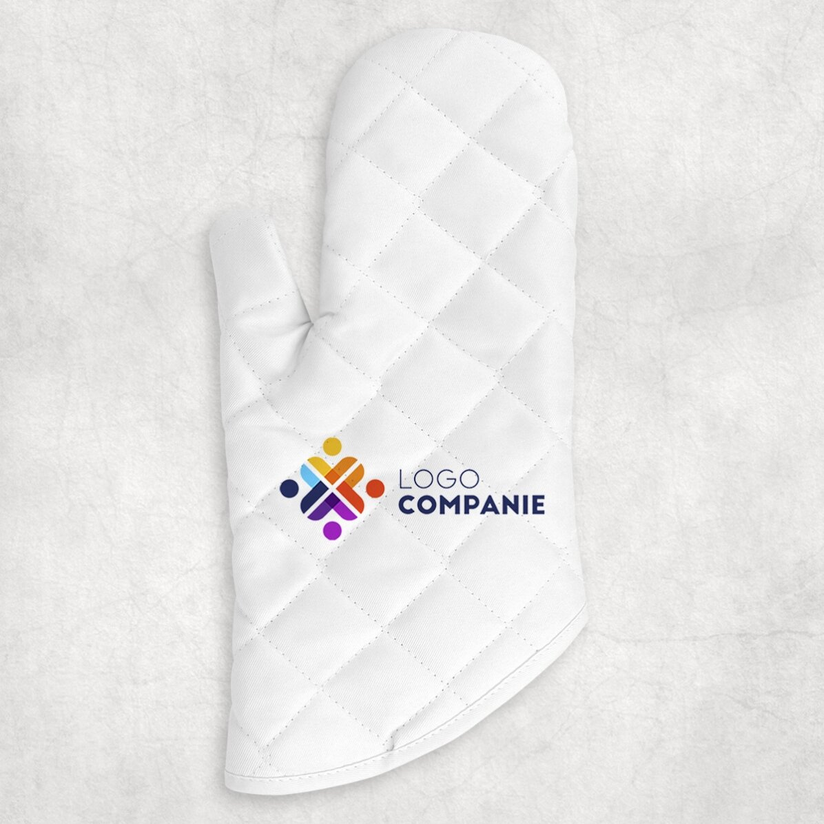 Op maat gemaakte keukenhandschoen met logo