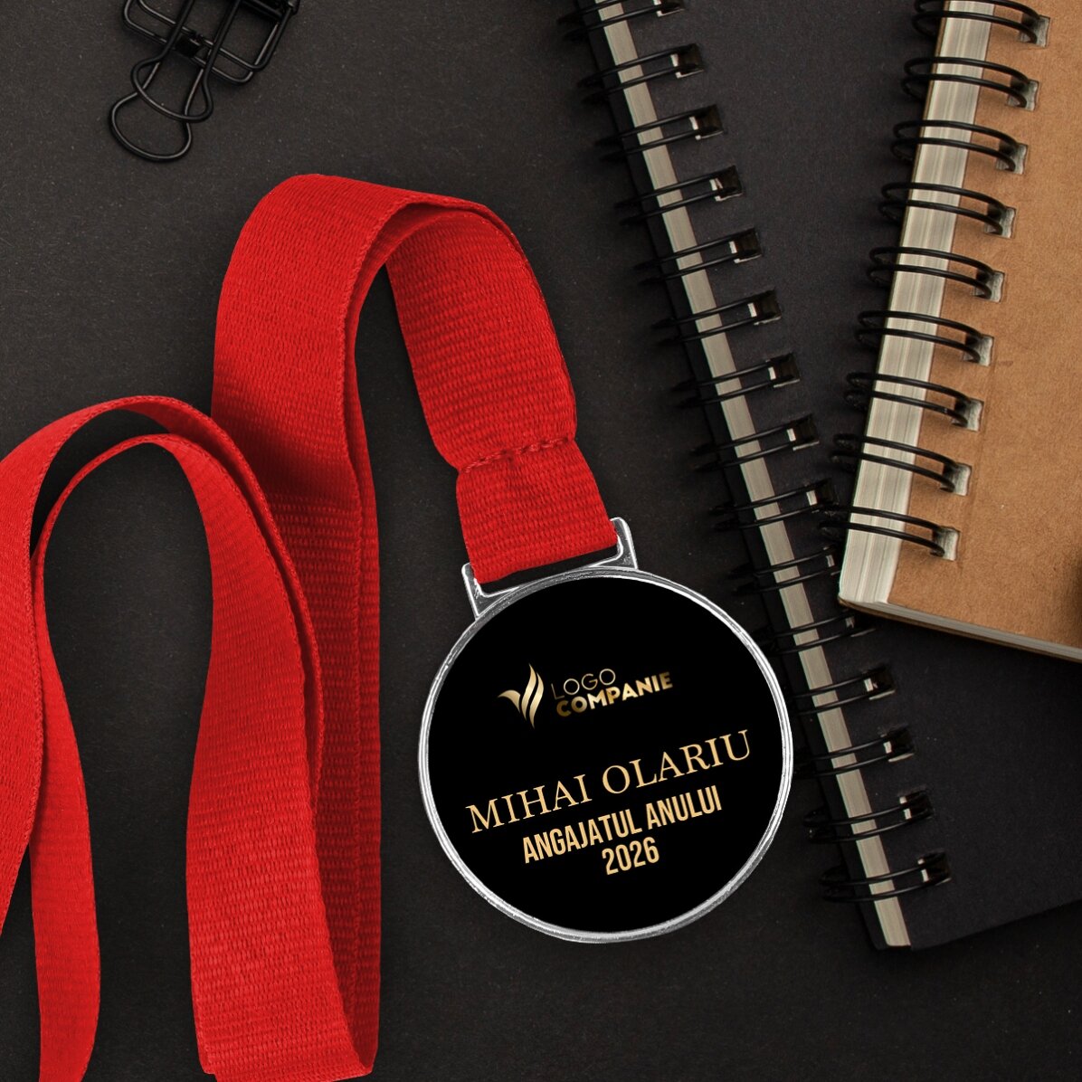 Gepersonaliseerde medaille met logo en tekst