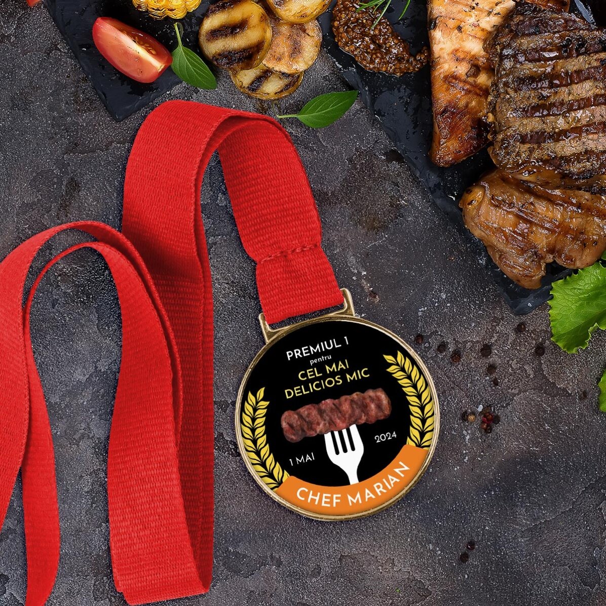 Médaille personnalisée avec message - Le champion des petits