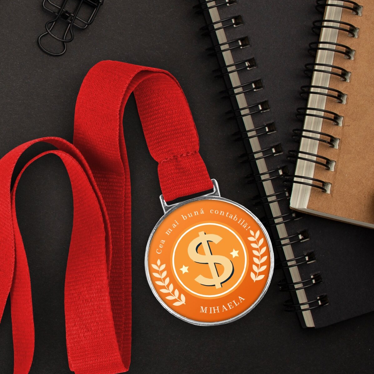 Médaille personnalisée avec message - Comptable