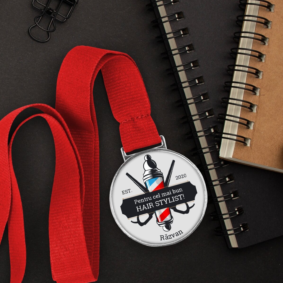 Gepersonaliseerde medaille met boodschap - Haarstylist