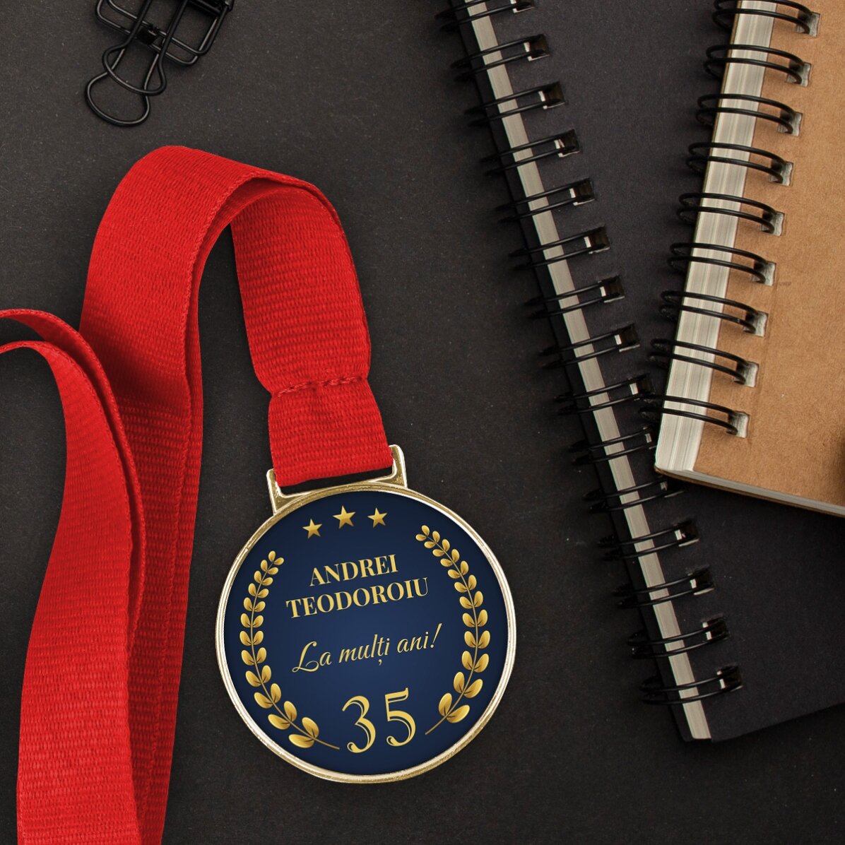 Gepersonaliseerde medaille met tekst - Verjaardag