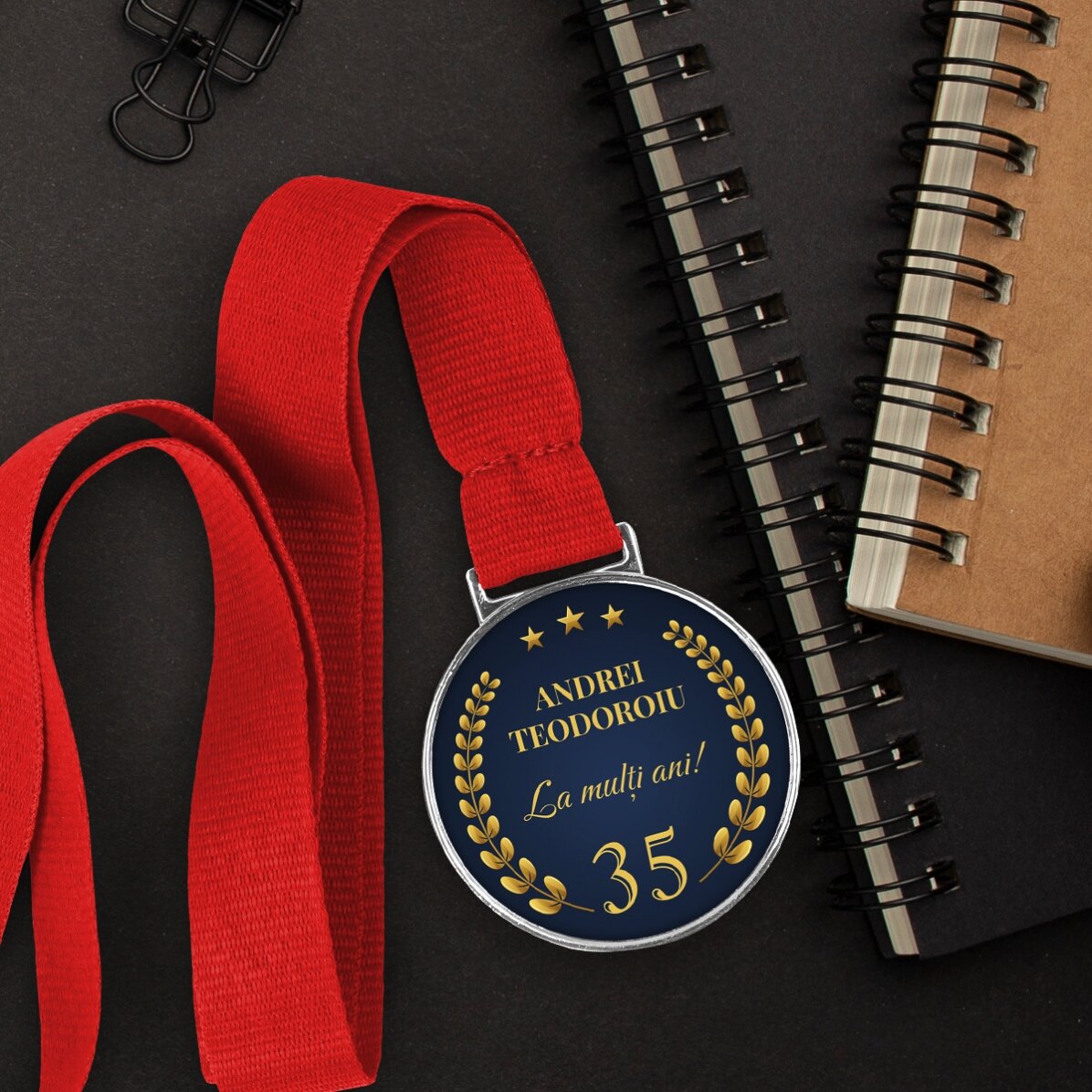 Gepersonaliseerde medaille met tekst - Verjaardag