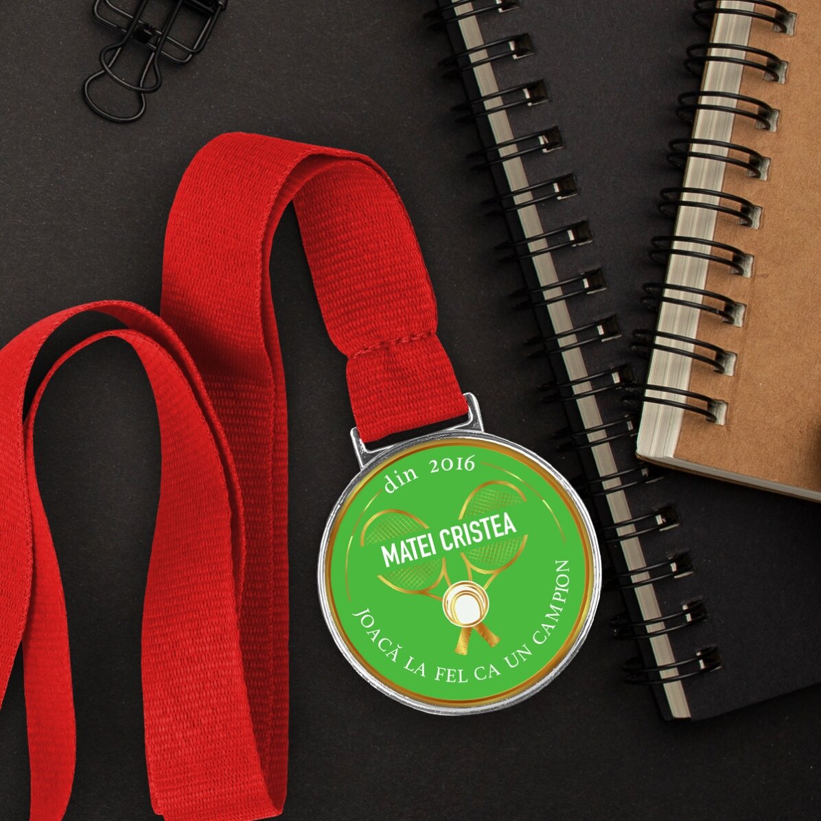 Médaille personnalisée avec inscription - Tennis