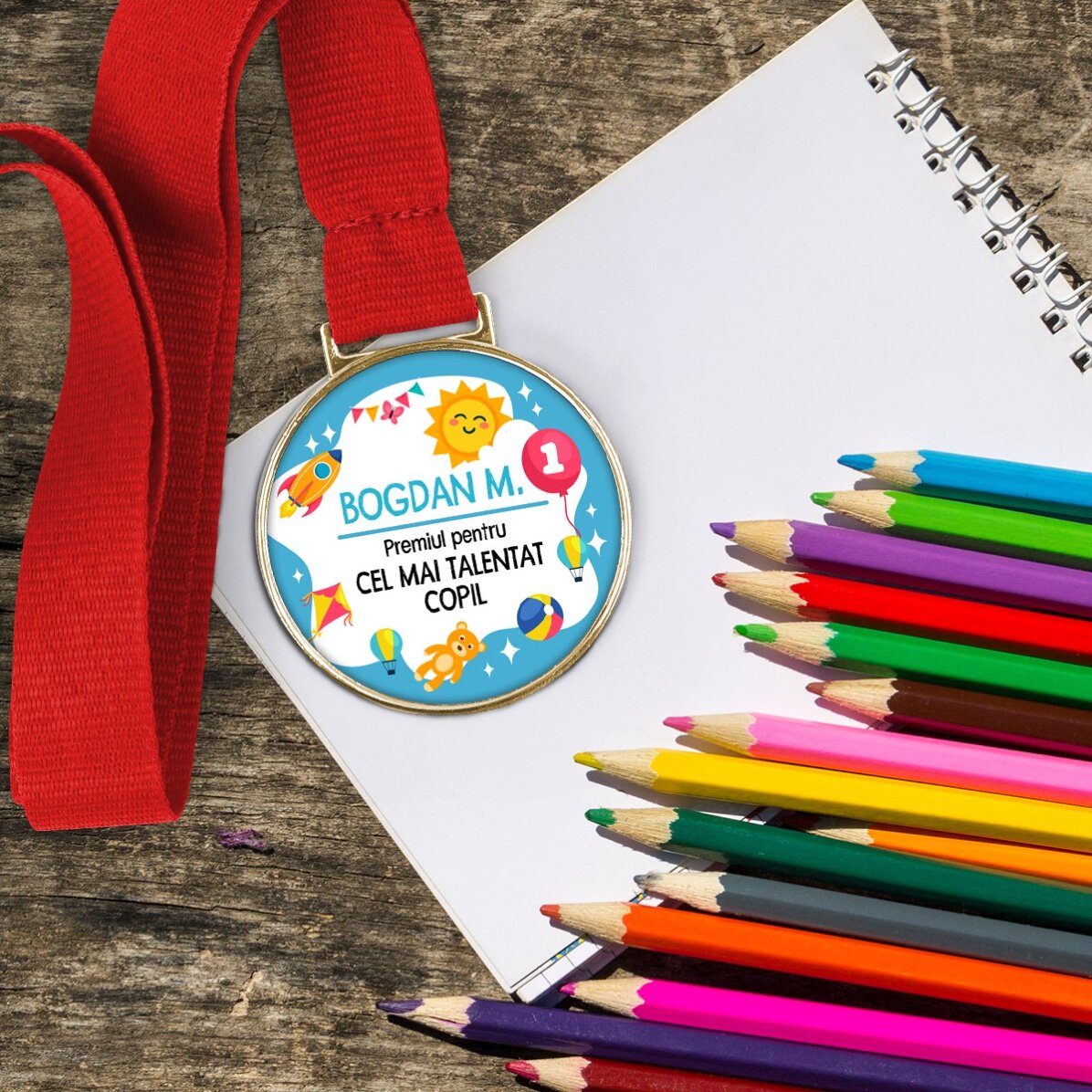 Gepersonaliseerde medaille met tekst - Kinderdag
