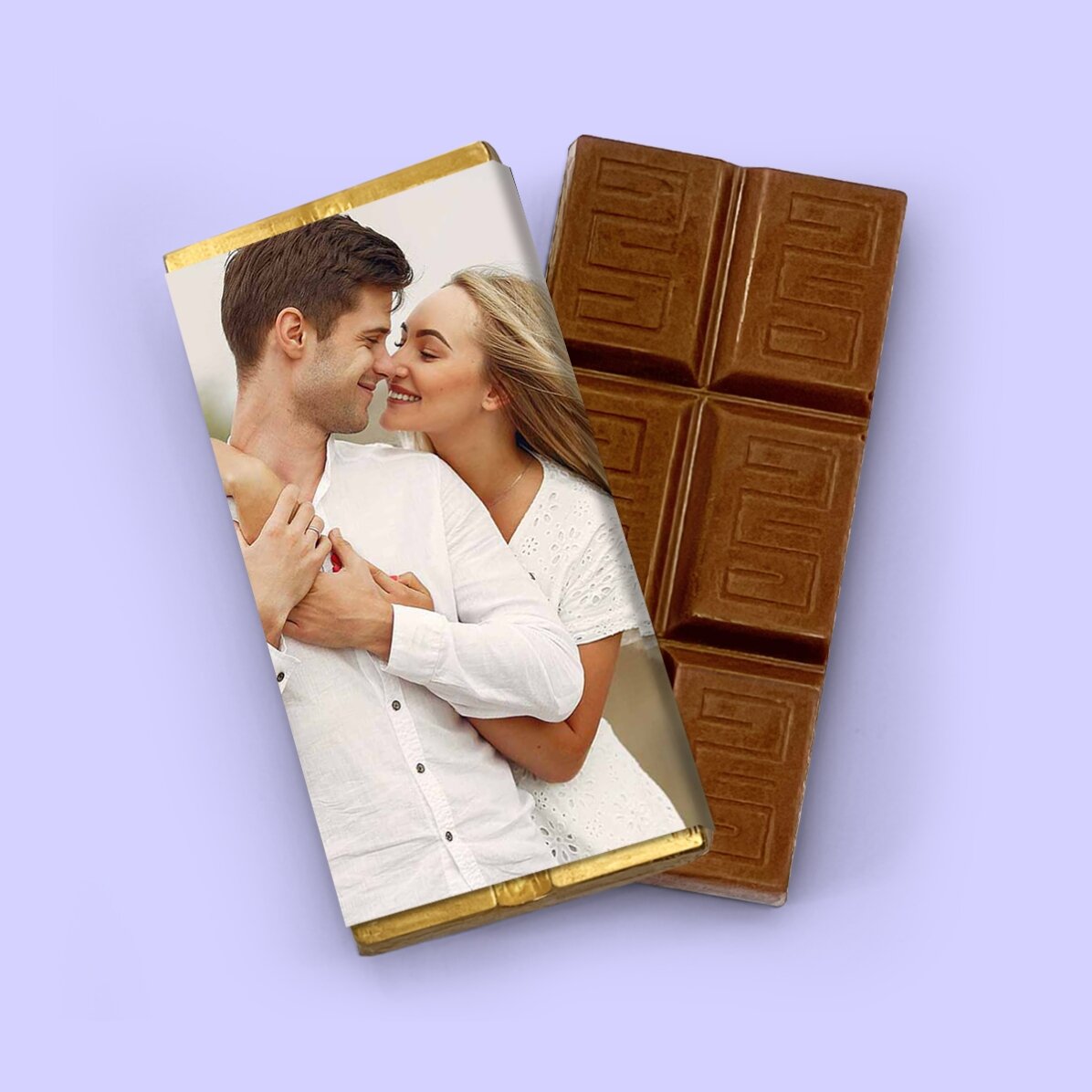 Mini-chocoladetabletje, gepersonaliseerd met een foto