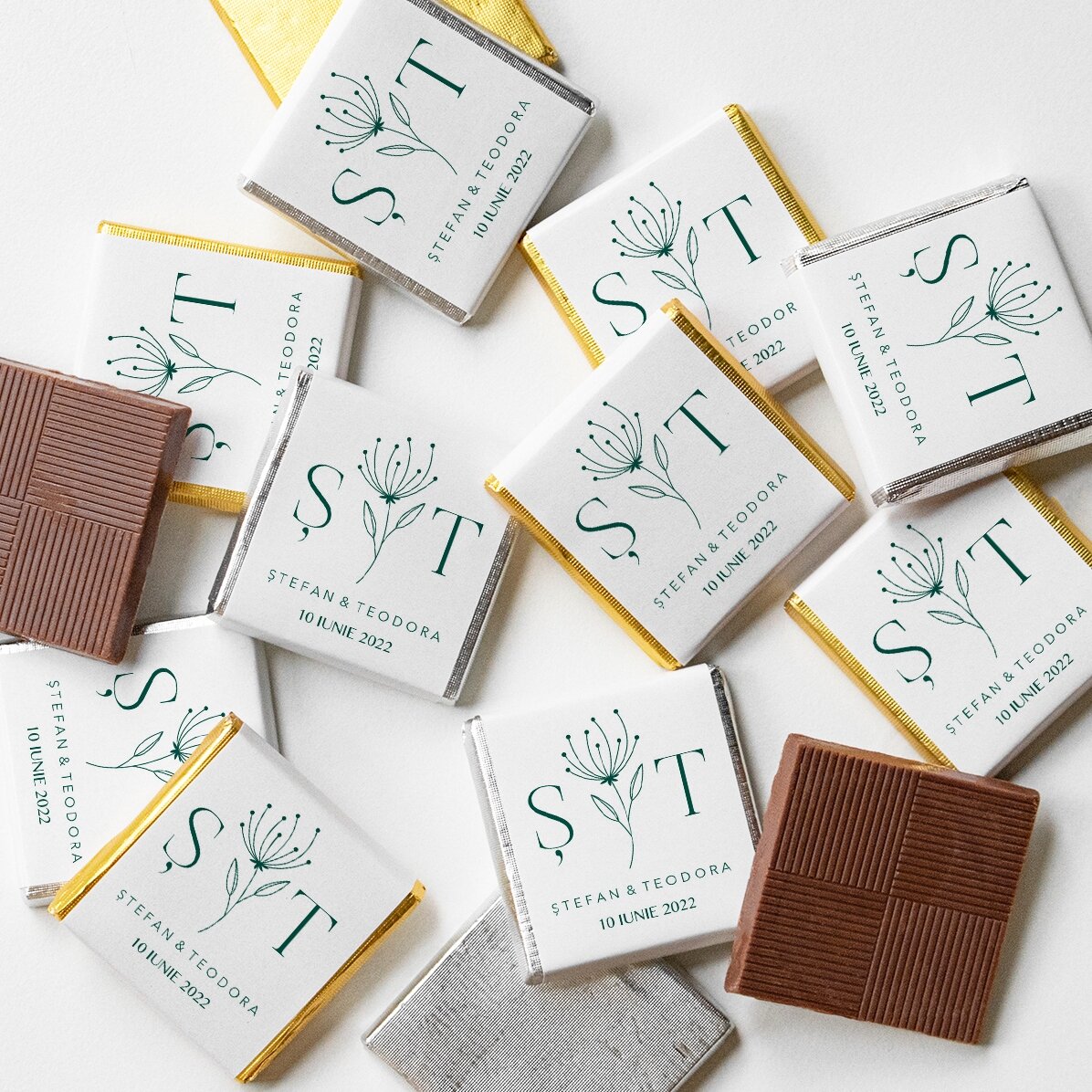 Mini-chocolat de mariage personnalisé avec un message - Élégant