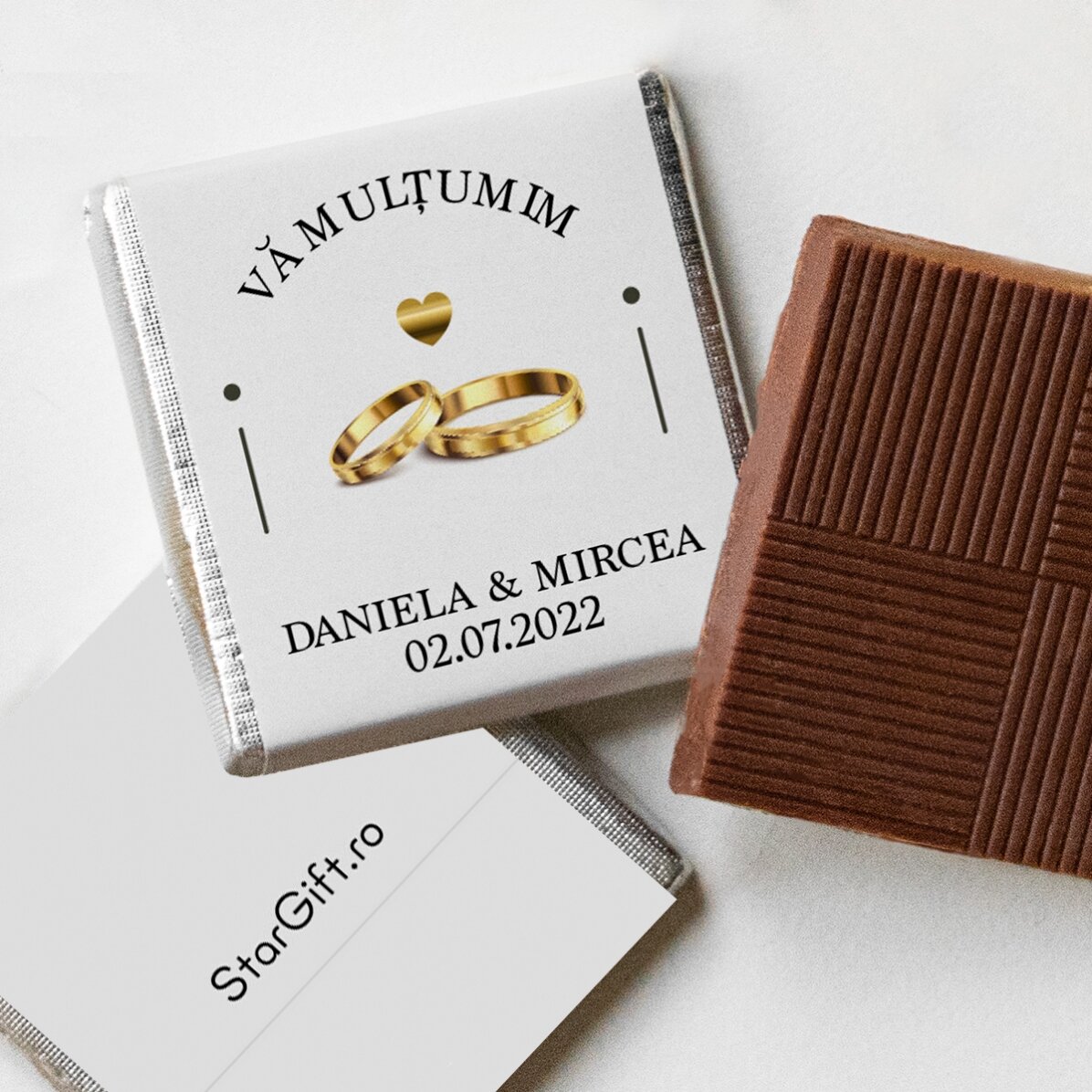 Mini-chocolat de mariage personnalisé avec inscription - Merci