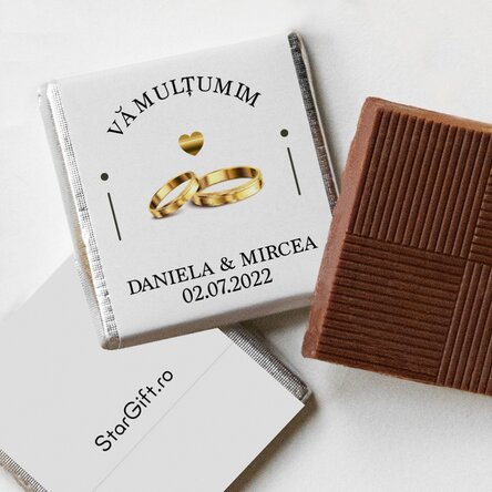 Gepersonaliseerde mini-chocolade als huwelijksbedankje met tekst - Bedankt
