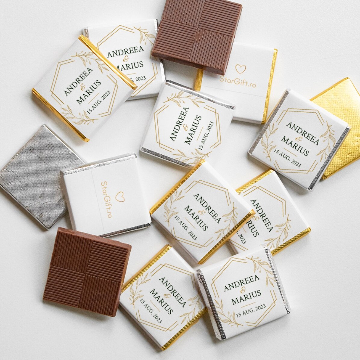 Gepersonaliseerde mini-chocolade met boodschap - Gold