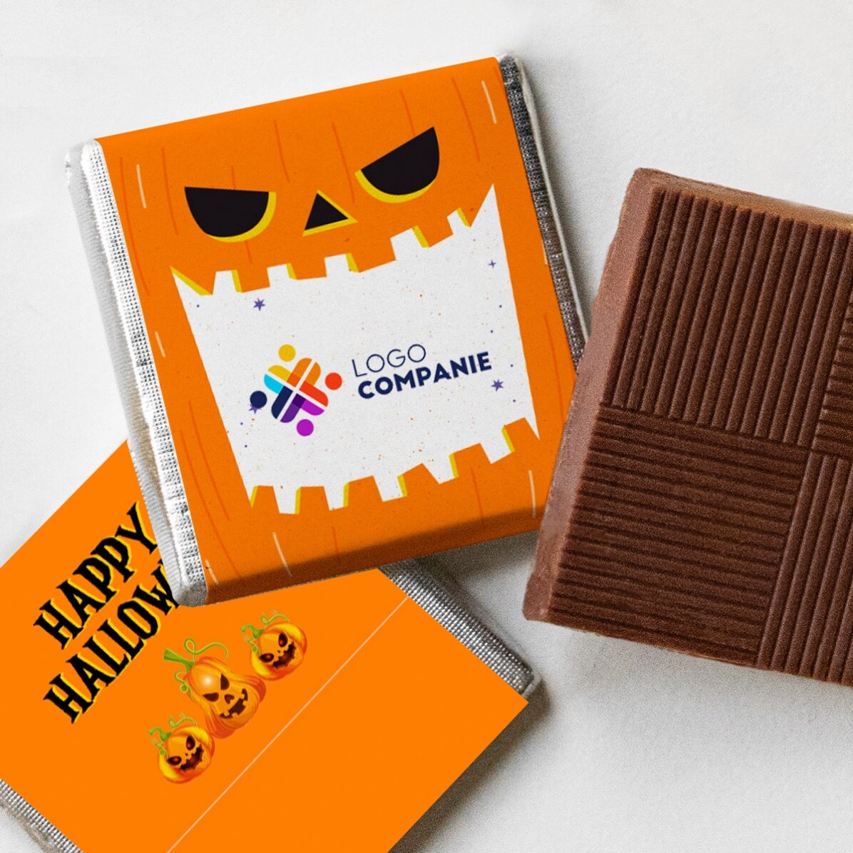 Mini-chocolat personnalisé avec logo et message d