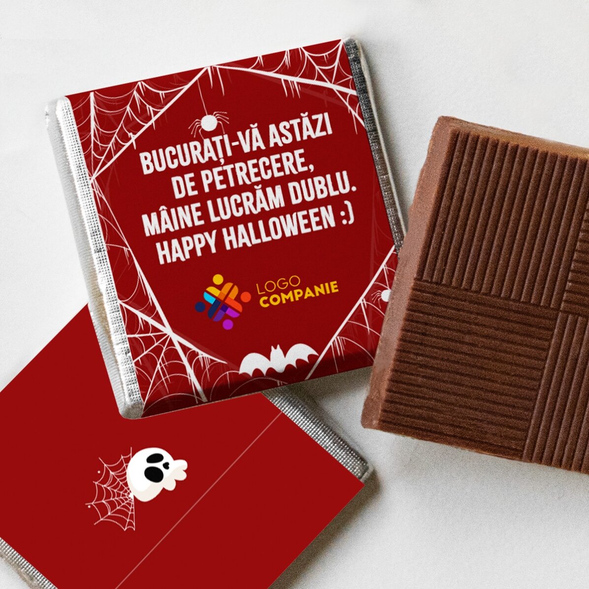 Gepersonaliseerde mini-chocolade met logo en boodschap - Halloween
