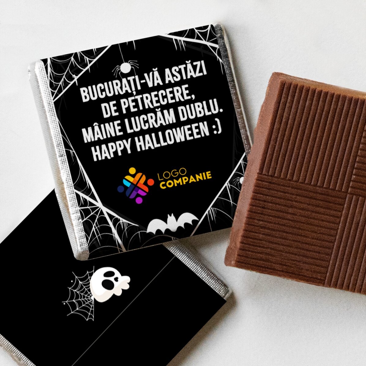 Gepersonaliseerde mini-chocolade met logo en boodschap - Halloween